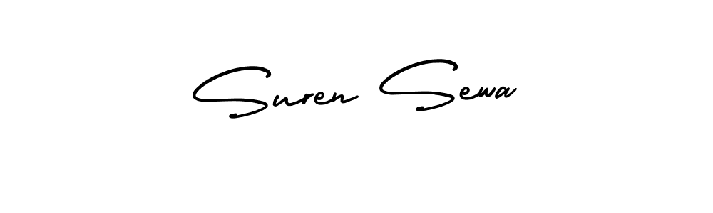 Suren Sewa stylish signature style. Best Handwritten Sign (AmerikaSignatureDemo-Regular) for my name. Handwritten Signature Collection Ideas for my name Suren Sewa. Suren Sewa signature style 3 images and pictures png