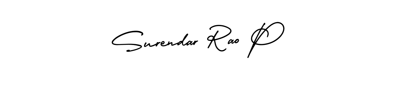 Surendar Rao P stylish signature style. Best Handwritten Sign (AmerikaSignatureDemo-Regular) for my name. Handwritten Signature Collection Ideas for my name Surendar Rao P. Surendar Rao P signature style 3 images and pictures png