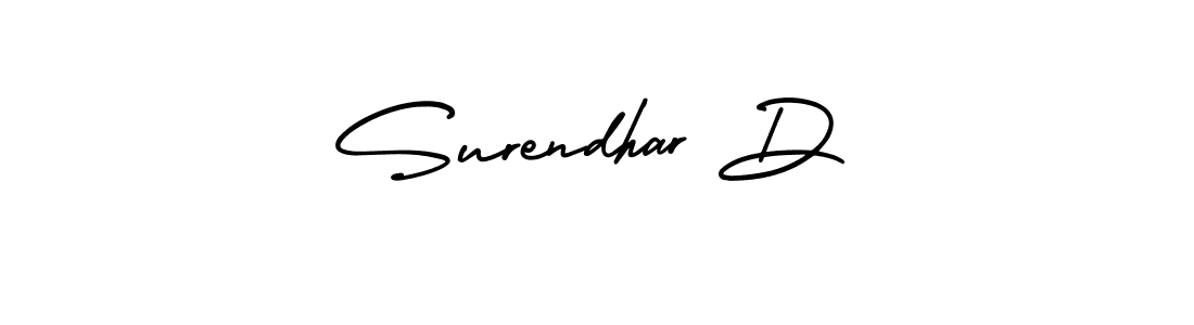 It looks lik you need a new signature style for name Surendhar D. Design unique handwritten (AmerikaSignatureDemo-Regular) signature with our free signature maker in just a few clicks. Surendhar D signature style 3 images and pictures png
