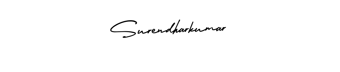 This is the best signature style for the Surendharkumar name. Also you like these signature font (AmerikaSignatureDemo-Regular). Mix name signature. Surendharkumar signature style 3 images and pictures png
