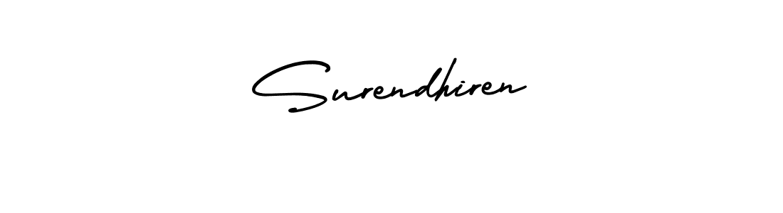 How to make Surendhiren name signature. Use AmerikaSignatureDemo-Regular style for creating short signs online. This is the latest handwritten sign. Surendhiren signature style 3 images and pictures png