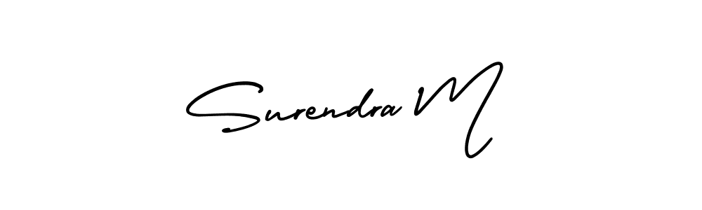 Use a signature maker to create a handwritten signature online. With this signature software, you can design (AmerikaSignatureDemo-Regular) your own signature for name Surendra M. Surendra M signature style 3 images and pictures png