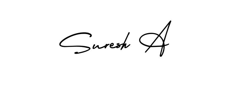 Similarly AmerikaSignatureDemo-Regular is the best handwritten signature design. Signature creator online .You can use it as an online autograph creator for name Suresh A. Suresh A signature style 3 images and pictures png