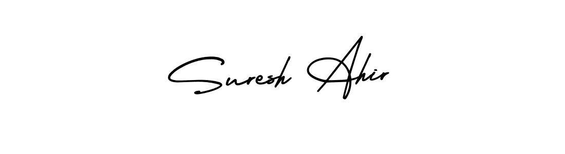 if you are searching for the best signature style for your name Suresh Ahir. so please give up your signature search. here we have designed multiple signature styles  using AmerikaSignatureDemo-Regular. Suresh Ahir signature style 3 images and pictures png