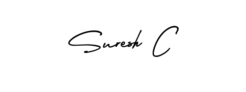 Use a signature maker to create a handwritten signature online. With this signature software, you can design (AmerikaSignatureDemo-Regular) your own signature for name Suresh C. Suresh C signature style 3 images and pictures png