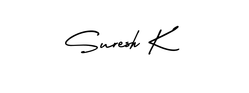 Use a signature maker to create a handwritten signature online. With this signature software, you can design (AmerikaSignatureDemo-Regular) your own signature for name Suresh K. Suresh K signature style 3 images and pictures png