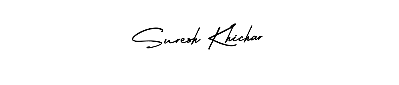 Similarly AmerikaSignatureDemo-Regular is the best handwritten signature design. Signature creator online .You can use it as an online autograph creator for name Suresh Khichar. Suresh Khichar signature style 3 images and pictures png