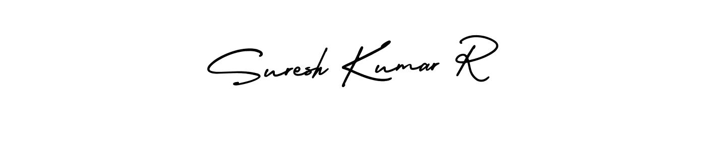 This is the best signature style for the Suresh Kumar R name. Also you like these signature font (AmerikaSignatureDemo-Regular). Mix name signature. Suresh Kumar R signature style 3 images and pictures png