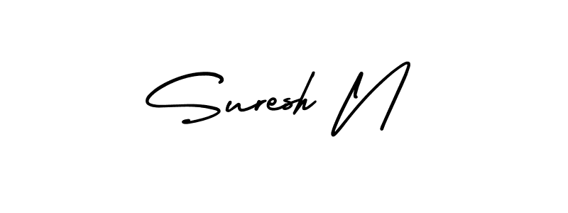 Suresh N stylish signature style. Best Handwritten Sign (AmerikaSignatureDemo-Regular) for my name. Handwritten Signature Collection Ideas for my name Suresh N. Suresh N signature style 3 images and pictures png