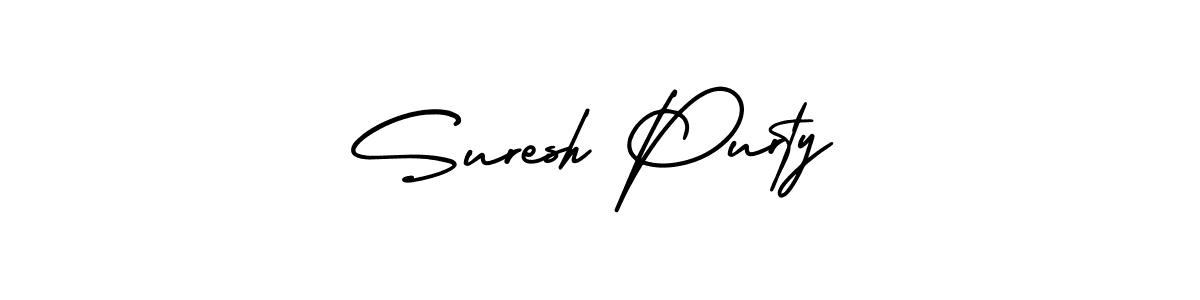 Create a beautiful signature design for name Suresh Purty. With this signature (AmerikaSignatureDemo-Regular) fonts, you can make a handwritten signature for free. Suresh Purty signature style 3 images and pictures png