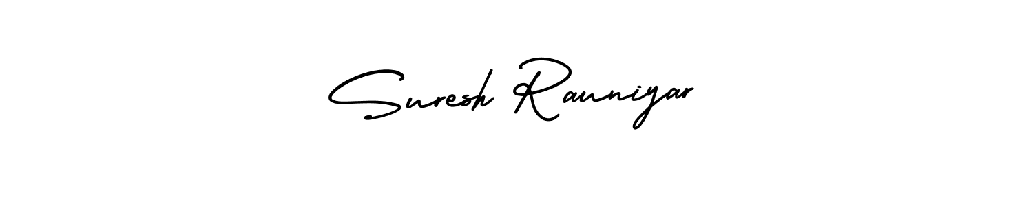 This is the best signature style for the Suresh Rauniyar name. Also you like these signature font (AmerikaSignatureDemo-Regular). Mix name signature. Suresh Rauniyar signature style 3 images and pictures png