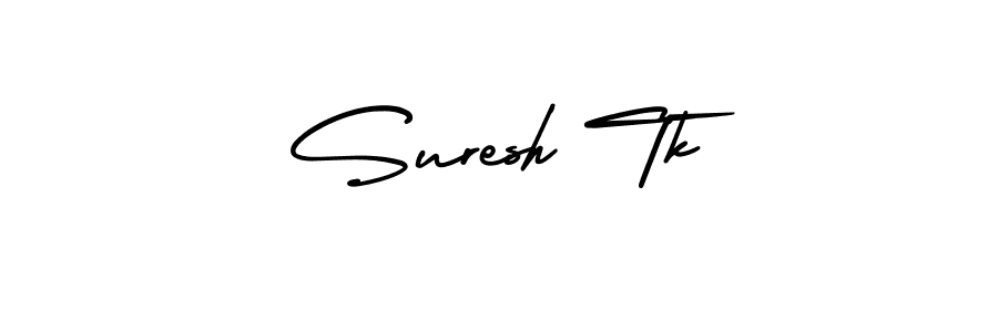 Design your own signature with our free online signature maker. With this signature software, you can create a handwritten (AmerikaSignatureDemo-Regular) signature for name Suresh Tk. Suresh Tk signature style 3 images and pictures png