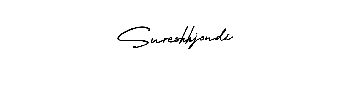 How to make Sureshhjondi name signature. Use AmerikaSignatureDemo-Regular style for creating short signs online. This is the latest handwritten sign. Sureshhjondi signature style 3 images and pictures png