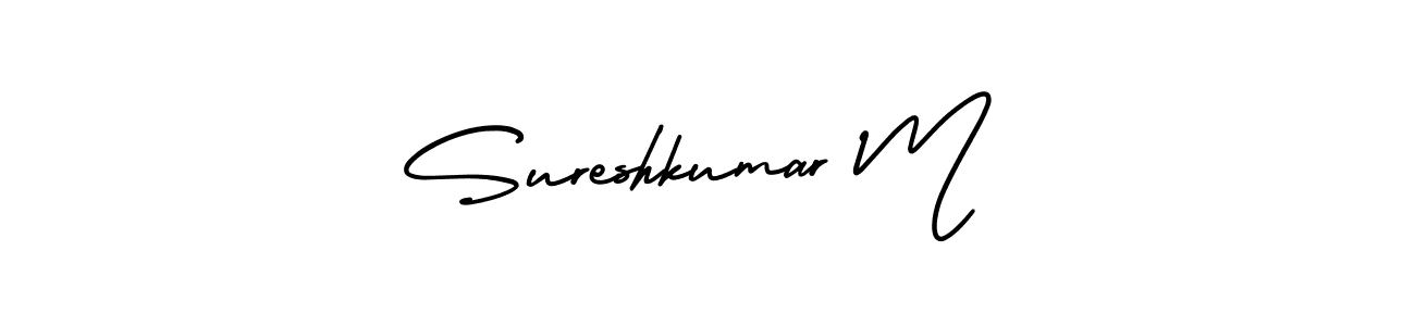 AmerikaSignatureDemo-Regular is a professional signature style that is perfect for those who want to add a touch of class to their signature. It is also a great choice for those who want to make their signature more unique. Get Sureshkumar M name to fancy signature for free. Sureshkumar M signature style 3 images and pictures png