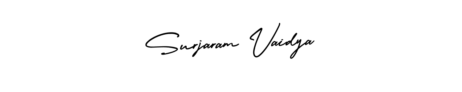 It looks lik you need a new signature style for name Surjaram Vaidya. Design unique handwritten (AmerikaSignatureDemo-Regular) signature with our free signature maker in just a few clicks. Surjaram Vaidya signature style 3 images and pictures png