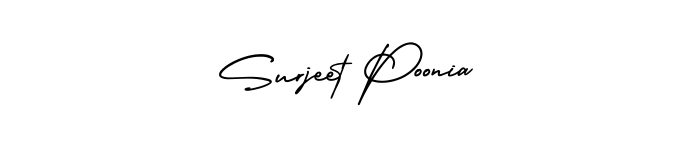Use a signature maker to create a handwritten signature online. With this signature software, you can design (AmerikaSignatureDemo-Regular) your own signature for name Surjeet Poonia. Surjeet Poonia signature style 3 images and pictures png