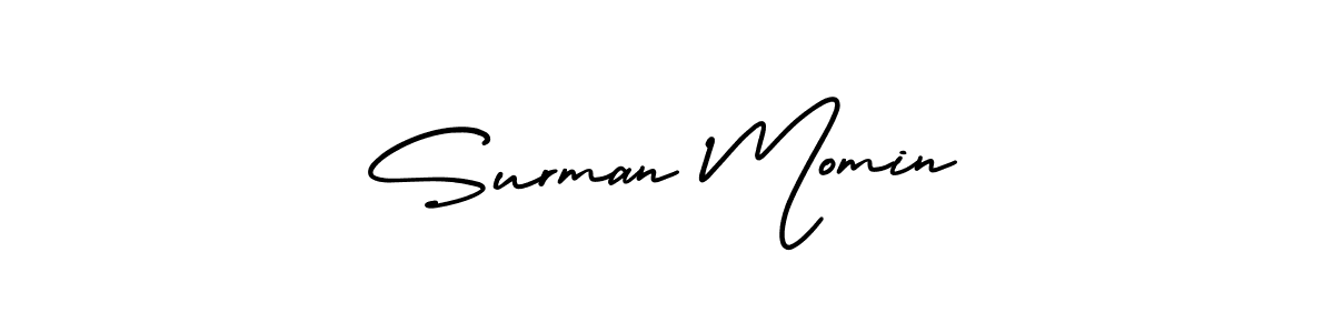 AmerikaSignatureDemo-Regular is a professional signature style that is perfect for those who want to add a touch of class to their signature. It is also a great choice for those who want to make their signature more unique. Get Surman Momin name to fancy signature for free. Surman Momin signature style 3 images and pictures png