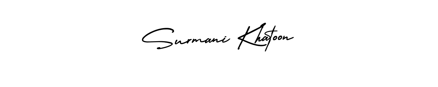 if you are searching for the best signature style for your name Surmani Khatoon. so please give up your signature search. here we have designed multiple signature styles  using AmerikaSignatureDemo-Regular. Surmani Khatoon signature style 3 images and pictures png