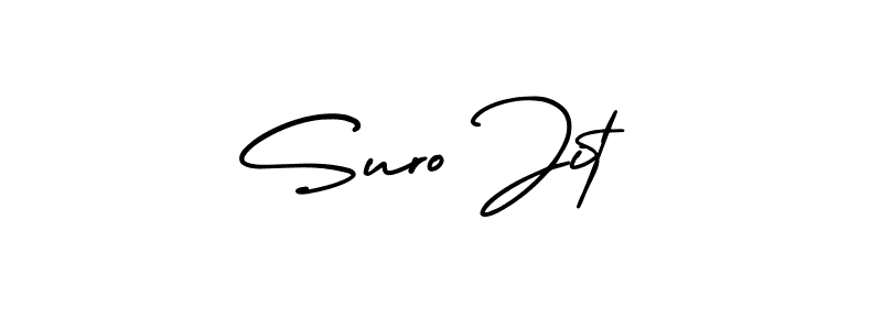 The best way (AmerikaSignatureDemo-Regular) to make a short signature is to pick only two or three words in your name. The name Suro Jit include a total of six letters. For converting this name. Suro Jit signature style 3 images and pictures png