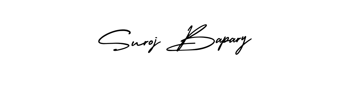 Suroj Bapary stylish signature style. Best Handwritten Sign (AmerikaSignatureDemo-Regular) for my name. Handwritten Signature Collection Ideas for my name Suroj Bapary. Suroj Bapary signature style 3 images and pictures png