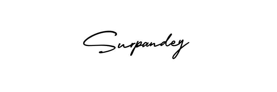 Similarly AmerikaSignatureDemo-Regular is the best handwritten signature design. Signature creator online .You can use it as an online autograph creator for name Surpandey. Surpandey signature style 3 images and pictures png