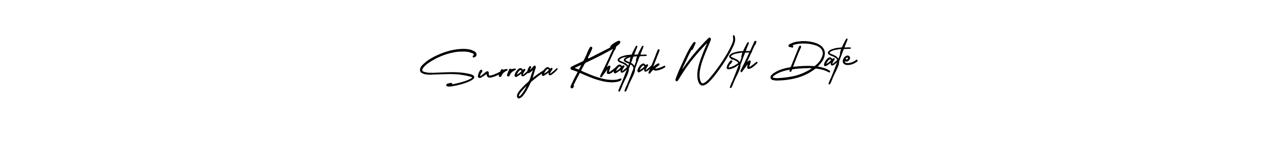 The best way (AmerikaSignatureDemo-Regular) to make a short signature is to pick only two or three words in your name. The name Surraya Khattak With Date include a total of six letters. For converting this name. Surraya Khattak With Date signature style 3 images and pictures png