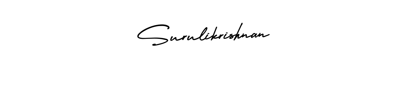 Make a beautiful signature design for name Surulikrishnan. With this signature (AmerikaSignatureDemo-Regular) style, you can create a handwritten signature for free. Surulikrishnan signature style 3 images and pictures png