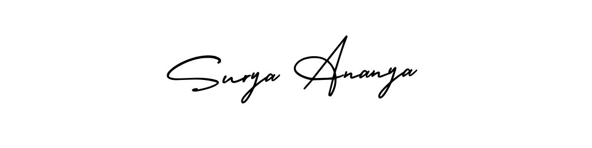 AmerikaSignatureDemo-Regular is a professional signature style that is perfect for those who want to add a touch of class to their signature. It is also a great choice for those who want to make their signature more unique. Get Surya Ananya name to fancy signature for free. Surya Ananya signature style 3 images and pictures png