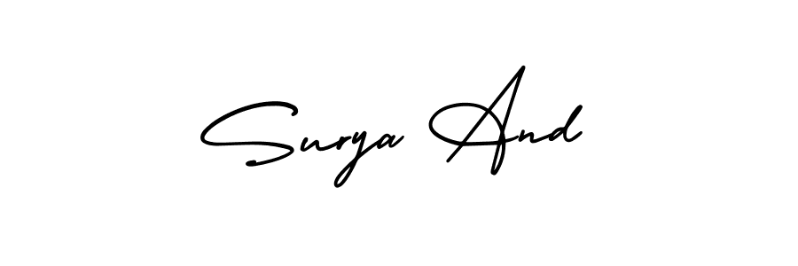 Surya And stylish signature style. Best Handwritten Sign (AmerikaSignatureDemo-Regular) for my name. Handwritten Signature Collection Ideas for my name Surya And. Surya And signature style 3 images and pictures png