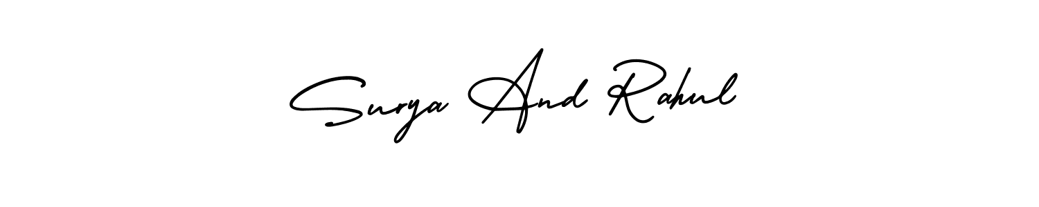 Create a beautiful signature design for name Surya And Rahul. With this signature (AmerikaSignatureDemo-Regular) fonts, you can make a handwritten signature for free. Surya And Rahul signature style 3 images and pictures png