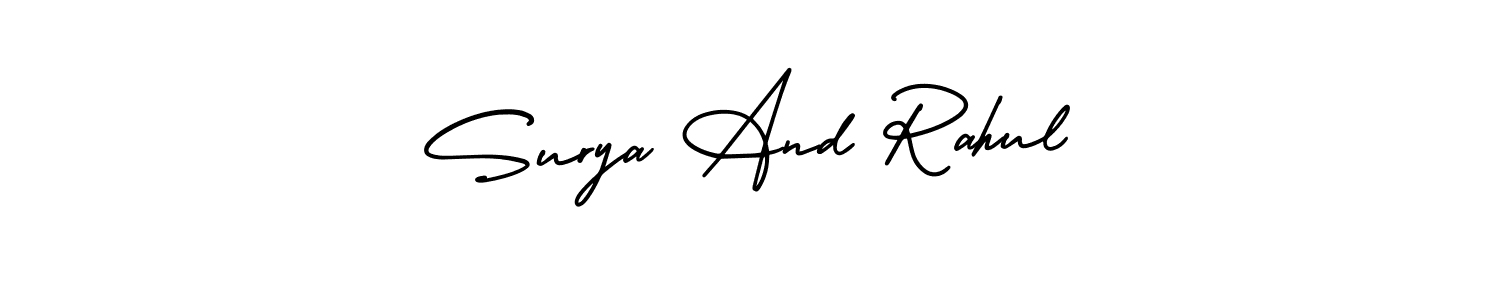 Make a beautiful signature design for name Surya And Rahul. With this signature (AmerikaSignatureDemo-Regular) style, you can create a handwritten signature for free. Surya And Rahul signature style 3 images and pictures png