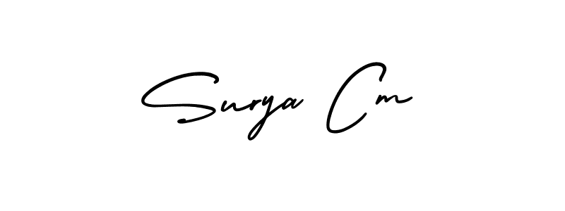 How to make Surya Cm signature? AmerikaSignatureDemo-Regular is a professional autograph style. Create handwritten signature for Surya Cm name. Surya Cm signature style 3 images and pictures png