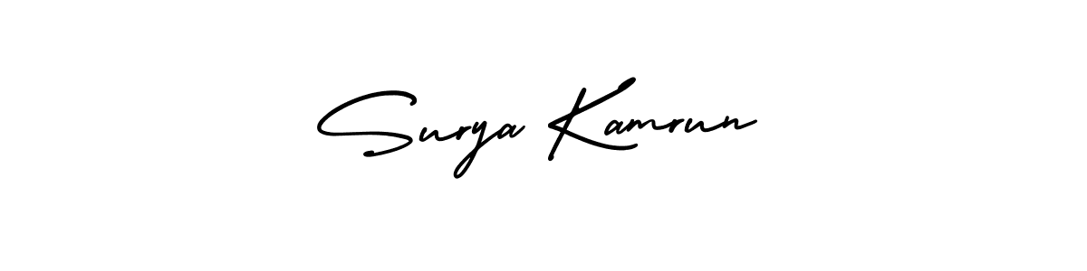 How to Draw Surya Kamrun signature style? AmerikaSignatureDemo-Regular is a latest design signature styles for name Surya Kamrun. Surya Kamrun signature style 3 images and pictures png