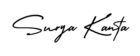 The AmerikaSignatureDemo-Regular font transforms the name Surya Kanta into an executive sign with sharp precision and distinguished character. Surya Kanta signature style 3 images and pictures png