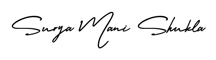 Stand out with a creative autograph for Surya Mani Shukla. The AmerikaSignatureDemo-Regular styling blends modern aesthetics with classic signature flourishes. Surya Mani Shukla signature style 3 images and pictures png