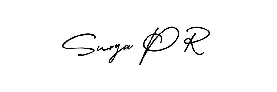 How to Draw Surya P R signature style? AmerikaSignatureDemo-Regular is a latest design signature styles for name Surya P R. Surya P R signature style 3 images and pictures png