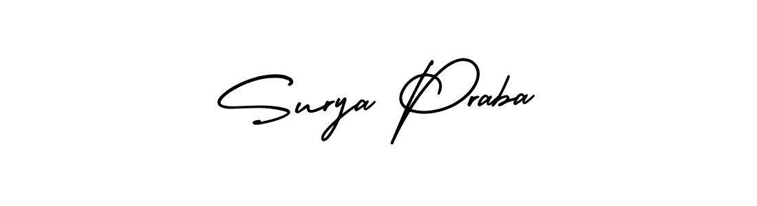 AmerikaSignatureDemo-Regular is a professional signature style that is perfect for those who want to add a touch of class to their signature. It is also a great choice for those who want to make their signature more unique. Get Surya Praba name to fancy signature for free. Surya Praba signature style 3 images and pictures png