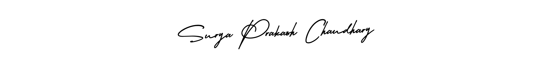 You should practise on your own different ways (AmerikaSignatureDemo-Regular) to write your name (Surya Prakash Chaudhary) in signature. don't let someone else do it for you. Surya Prakash Chaudhary signature style 3 images and pictures png