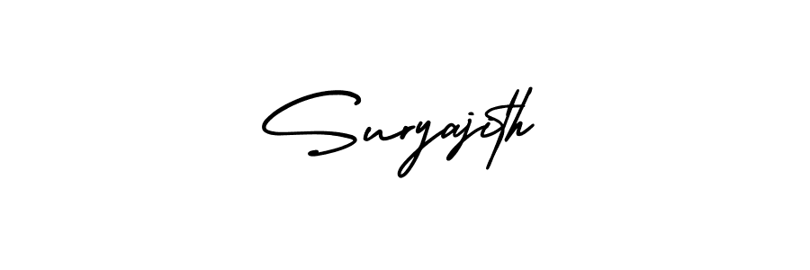 The best way (AmerikaSignatureDemo-Regular) to make a short signature is to pick only two or three words in your name. The name Suryajith include a total of six letters. For converting this name. Suryajith signature style 3 images and pictures png