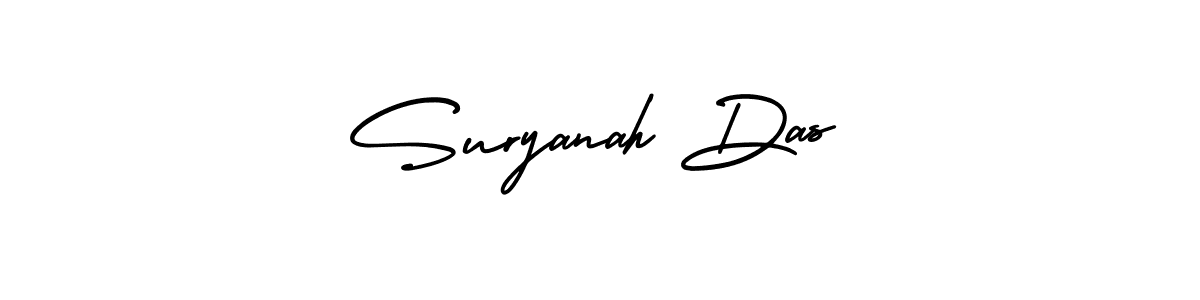You should practise on your own different ways (AmerikaSignatureDemo-Regular) to write your name (Suryanah Das) in signature. don't let someone else do it for you. Suryanah Das signature style 3 images and pictures png