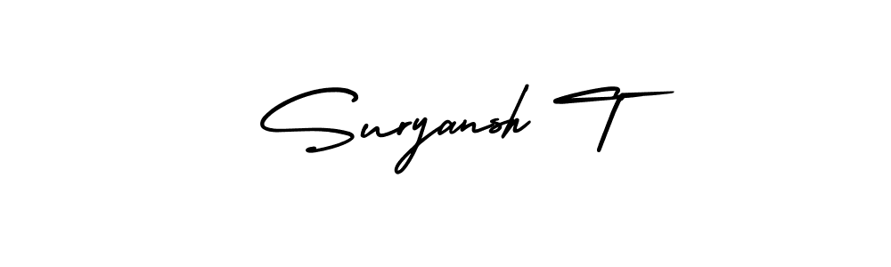 AmerikaSignatureDemo-Regular is a professional signature style that is perfect for those who want to add a touch of class to their signature. It is also a great choice for those who want to make their signature more unique. Get Suryansh T name to fancy signature for free. Suryansh T signature style 3 images and pictures png