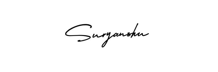 The best way (AmerikaSignatureDemo-Regular) to make a short signature is to pick only two or three words in your name. The name Suryanshu include a total of six letters. For converting this name. Suryanshu signature style 3 images and pictures png