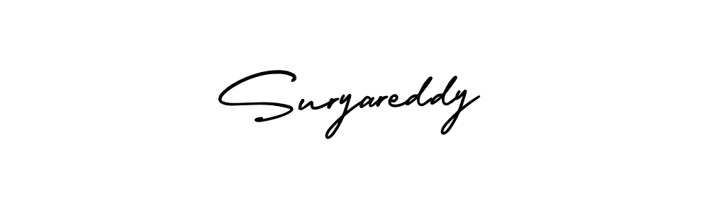 The best way (AmerikaSignatureDemo-Regular) to make a short signature is to pick only two or three words in your name. The name Suryareddy include a total of six letters. For converting this name. Suryareddy signature style 3 images and pictures png