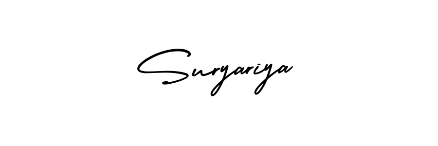 if you are searching for the best signature style for your name Suryariya. so please give up your signature search. here we have designed multiple signature styles  using AmerikaSignatureDemo-Regular. Suryariya signature style 3 images and pictures png