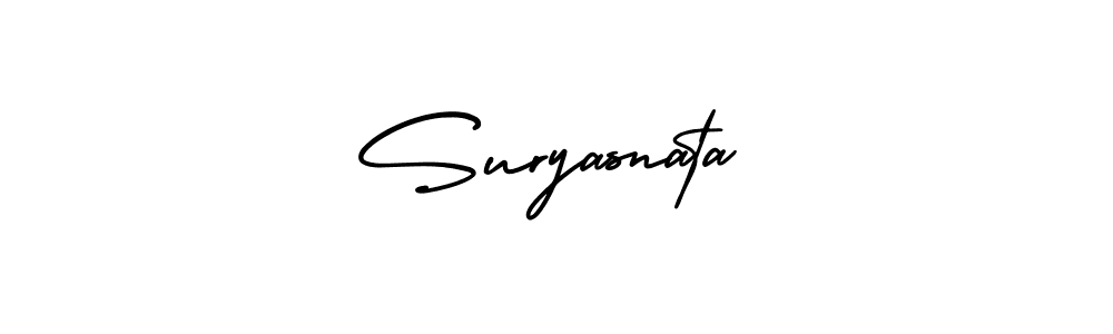 Make a beautiful signature design for name Suryasnata. With this signature (AmerikaSignatureDemo-Regular) style, you can create a handwritten signature for free. Suryasnata signature style 3 images and pictures png