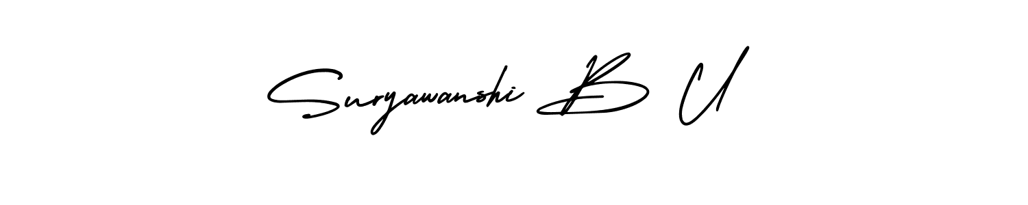 if you are searching for the best signature style for your name Suryawanshi B U. so please give up your signature search. here we have designed multiple signature styles  using AmerikaSignatureDemo-Regular. Suryawanshi B U signature style 3 images and pictures png