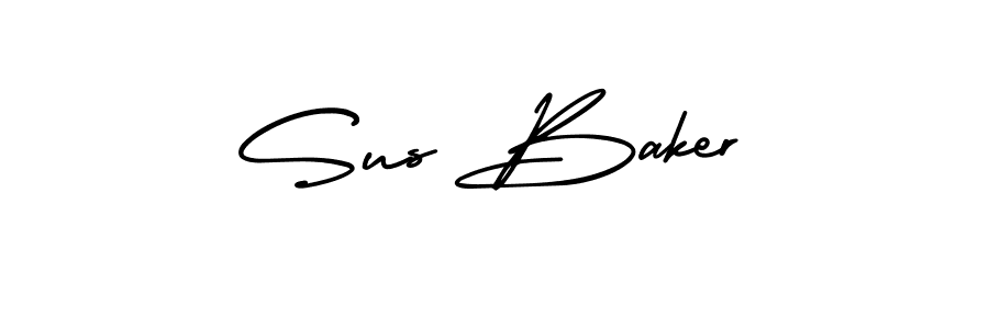 The best way (AmerikaSignatureDemo-Regular) to make a short signature is to pick only two or three words in your name. The name Sus Baker include a total of six letters. For converting this name. Sus Baker signature style 3 images and pictures png