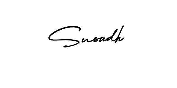 Use a signature maker to create a handwritten signature online. With this signature software, you can design (AmerikaSignatureDemo-Regular) your own signature for name Susadh. Susadh signature style 3 images and pictures png