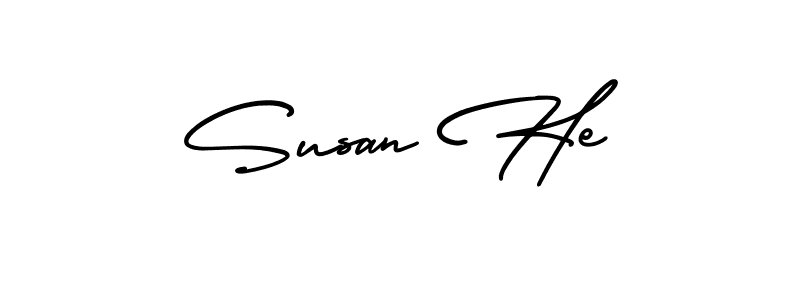 Similarly AmerikaSignatureDemo-Regular is the best handwritten signature design. Signature creator online .You can use it as an online autograph creator for name Susan He. Susan He signature style 3 images and pictures png