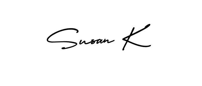 Make a beautiful signature design for name Susan K. With this signature (AmerikaSignatureDemo-Regular) style, you can create a handwritten signature for free. Susan K signature style 3 images and pictures png